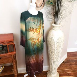 Vtg Simply Silk Bohemian Art to Wear Maxi Dress